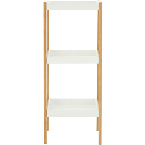 Premier Housewares Nostra Three Tiers White / Natural Shelf Unit (1/5)