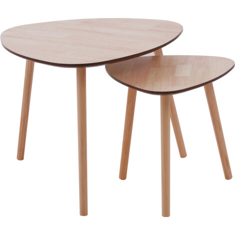 Interiors by Premier Set of 2 Nesting Tables, Wood Nest of Tables with Three Legs, Sturdy Side Tables for Home, Living Room (1/5)