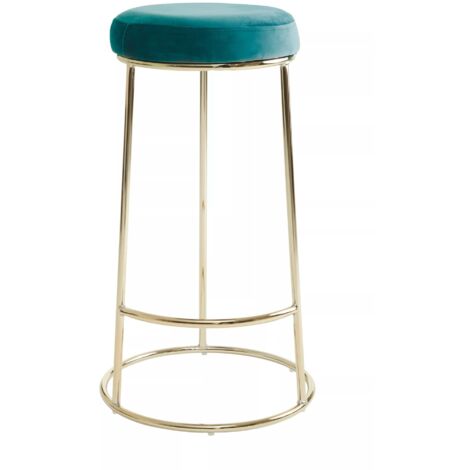 Premier Housewares Manhattan Green Velvet Tall Bar Stool (1/5)