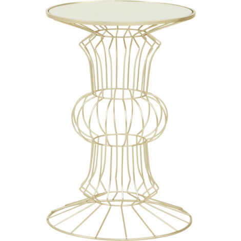 Interiors By Premier Practical Light Gold Finish Frame Table, Compact Side Table For Livingroom, Mirrored Top Small Lounge Table