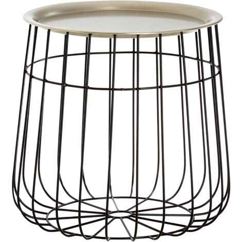 Premier Housewares Templar Silver / Black Wire Detail Side Table (1/4)