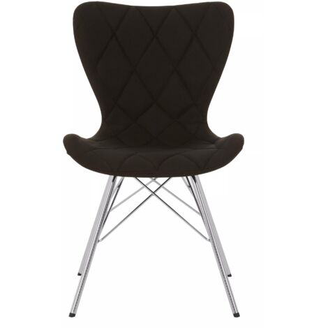 Interiors by Premier Black Dining Chair, Effortless Cleaning Small Chair for Living Room, Space-Saving Small Chair, Checkered Fabric Chair (1/5)