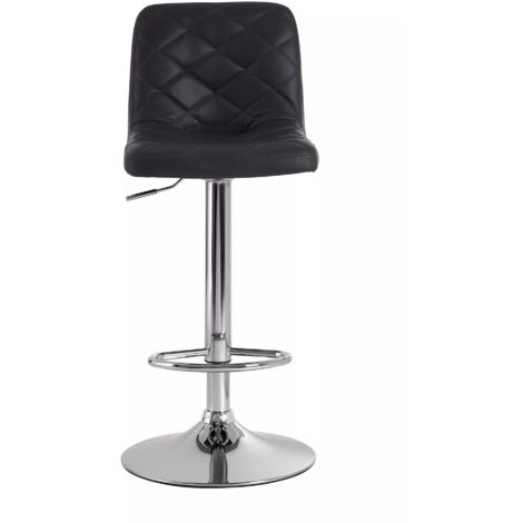 Interiors by Premier Black Faux Leather Bar Chair, Backrest Breakfast Bar Chair, Footrest Living Bar Chair Kitchen (1/5)