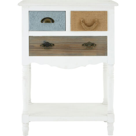 Interiors by Premier Coastal Style White 3 Drawer Chest, White 3 Drawer Dresser, White Drawer Chest, White Bedroom Drawers Unit (1/5)