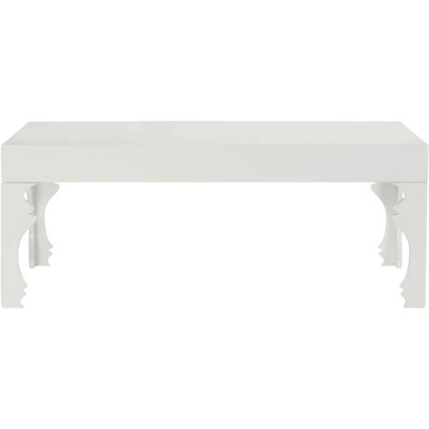 Interiors by Premier High Gloss White Coffee Table, White Wood Coffee Table, Rectangular Coffee Table, Stylish Coffee Table
