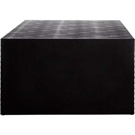 Premier Housewares Coffee Table For Living Room Low Coffee Table Black Coffee Tables Living Room Leather Effect/MDF Black Coffee Table