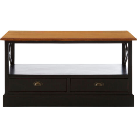 Premier Housewares Coffee Table With Drawers Storage Coffee Table Coffee Table with Storage  Living Room Storage 2 Drawers Fir Veneer W110 X D52 X H57