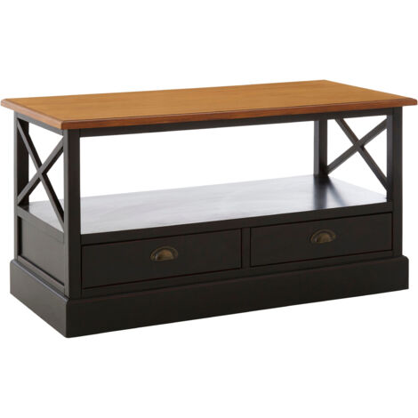 Premier Housewares Coffee Table With Drawers Storage Coffee Table Coffee Table with Storage  Living Room Storage 2 Drawers Fir Veneer W110 X D52 X H57