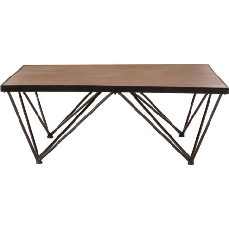 Interiors by Premier Square Coffee Table, Wood and Metal Coffee Table, Industrial Coffee Table, Modern Black Iron Coffee Table