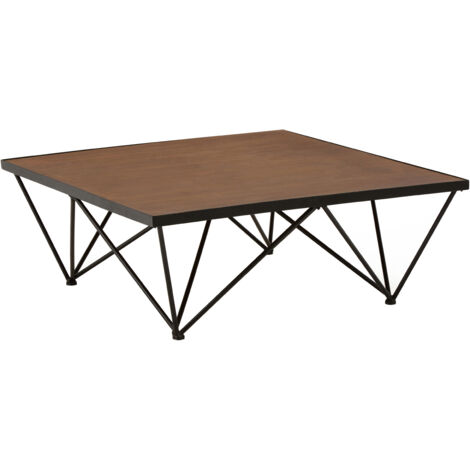 Interiors by Premier Square Coffee Table, Wood and Metal Coffee Table, Industrial Coffee Table, Modern Black Iron Coffee Table