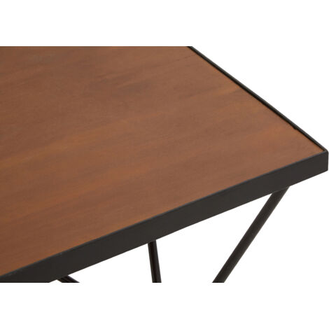 Interiors by Premier Square Coffee Table, Wood and Metal Coffee Table, Industrial Coffee Table, Modern Black Iron Coffee Table
