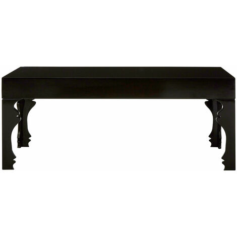 Premier Housewares Black High Gloss Small Coffee Table MDF Black Gloss Table for Living Room Bedroom Coffee Tables Small Table w110 x d60 x h43cm