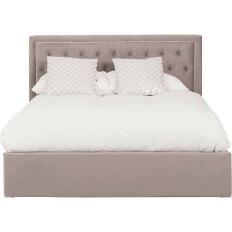 Interiors By Premier Elegant Kingsize Ottoman Bed, Practical Velvet Upholstered Bed For Bedroom, Compact Diamont Tufted Bed