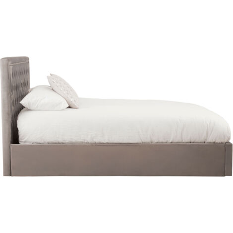 Interiors By Premier Elegant Kingsize Ottoman Bed, Practical Velvet Upholstered Bed For Bedroom, Compact Diamont Tufted Bed