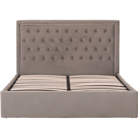 Interiors By Premier Elegant Kingsize Ottoman Bed, Practical Velvet Upholstered Bed For Bedroom, Compact Diamont Tufted Bed