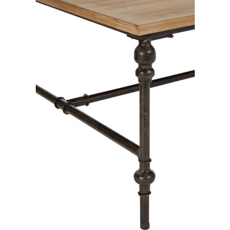 Interiors by Premier Wood Top Coffee Table, Industrial Style Coffee table, Square Coffee Table, Wood Top Metal Coffee Table