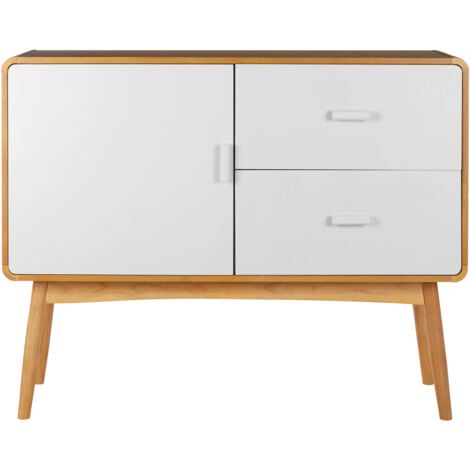 Interiors by Premier Scandi Style Sideboard, Natural Wood Sideboard, Modern Oak Wood Sideboard, 1 Door and 2 Drawer Sideboard
