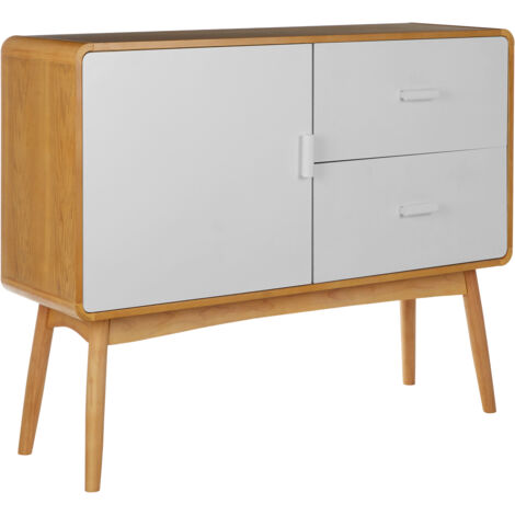 Interiors by Premier Scandi Style Sideboard, Natural Wood Sideboard, Modern Oak Wood Sideboard, 1 Door and 2 Drawer Sideboard