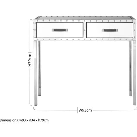 Interiors by Premier Stainless-Steel Modern Console Table, Console Table for Living Room, Hallway Console table With Drawers