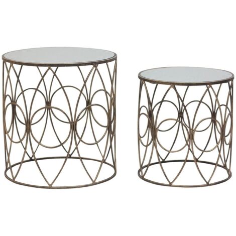 Premier Housewares Avantis Antique Frame Round Tables - Set of 2 (1/3)