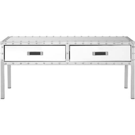 Interiors by Premier Stainless-Steel Modern Coffee Table, Coffee Table With Storage, Industrial Style Storage Coffee Table (1/5)