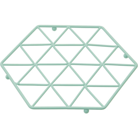 Premier Housewares Trivets For Kitchen Worktops Green Finish Iron Cast Trivet For Pan / Pots / Hot Dishes Hexagon Shaped Stand / Stands For Serving Platters 2 x 22 x 2