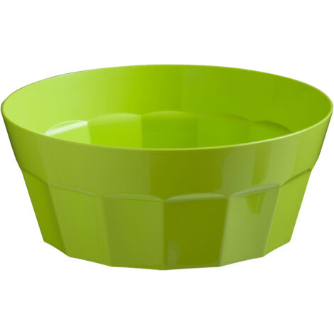 Premier Housewares Green Bowl PP Plastic Serving Bowls / Salad Bowl Ideal For Fruit Cereal Pasta Bowl Octagonal Shape Decorative Bowl 15 x 8 x 15