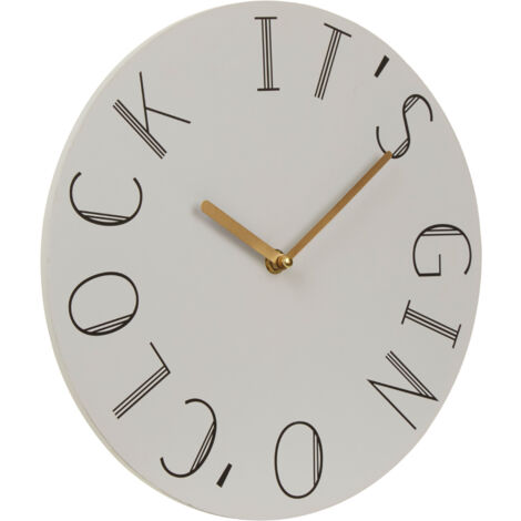 Premier Housewares Wall Clock Personalised With Writing Frameless Clocks For Living Room / Bedroom / Contemporary Design MDF Clocks 4 x 29 x 29 (1/3)