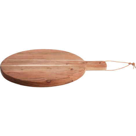 Premier Housewares Dark Brown Small Chopping Board Acacia Wood Brown Boards Wood Round Wooden Chopping Boards Antibacterial Cutting Boards 40 x 3 x 50 (1/3)