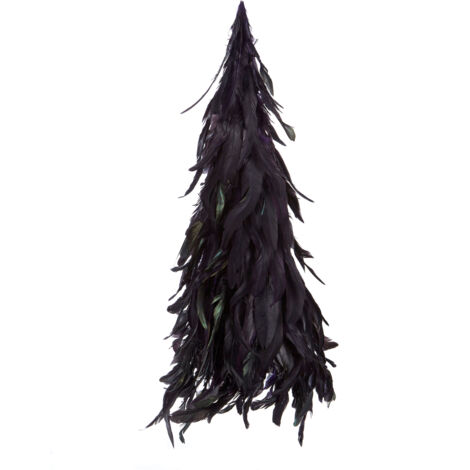 Premier Housewares Dark Purple Small Feather Tree Aesthetic Room Decor Faux Feather Tree Home Decor Decoration For Your Hallway Living Room Office Aesthetic Room Decorations 16 x 63 x 16 (1/2)