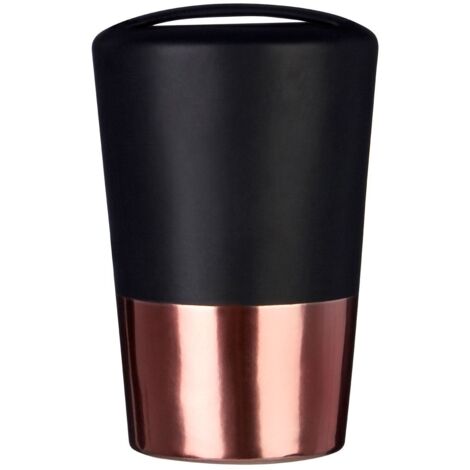 Premier Housewares Electric Toothbrush Holder Black / Copper Metallic Tone Bathroom Accessories For Small Bathroom Stoneware Toothbrush Holders Matte Toothbrush Caddy 8 x 13 x 8