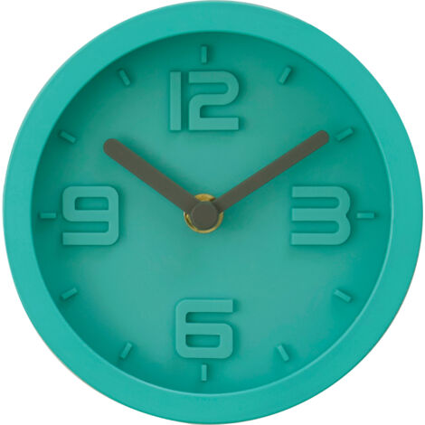 Premier Housewares Wall Clock Cyan Frame / Cyan Finish Frame Clocks For Living Room / Bedroom / Contemporary Style Round Shaped Design Metal Clocks For Hallways 4 x 16 x 16 (1/3)