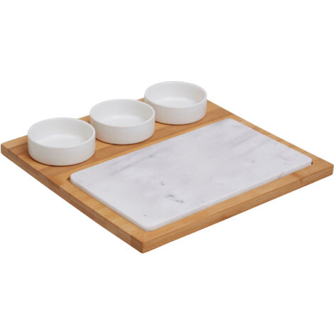 Premier Housewares Kindia 5Pc White Marble And Ceramic Serving Board