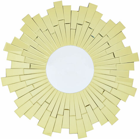 Premier Housewares Wall Mirror Bathroom / Bedroom / Hallway Wall Mounted Mirrors With Matte Gold Finish / Minimalistic Round Mirrors For Living Room 2 x 80 x 80