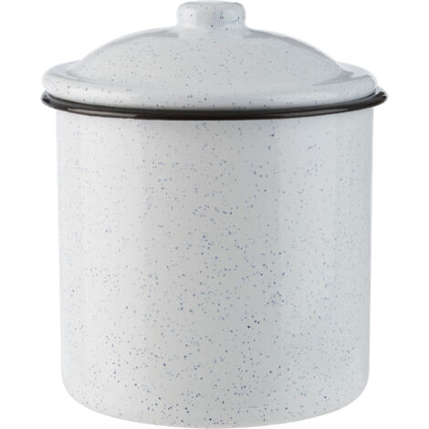 Premier Housewares Medium Canister Tea Coffee And Sugar Jar Basic White Kitchen Storage Jar Perfect For Storing Spices Biscuits Ground Coffee 11 x 12 x 11