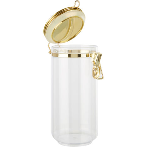 Premier Housewares Large Canister With Gold Finish Lid Kitchen