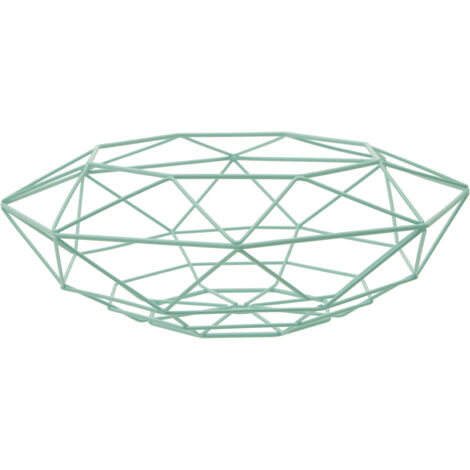 Interiors By Premier Geometric Green Finish Fruit Basket, Functional Design Unique Fruit Basket, Contemporary Fruit Basket (1/4)