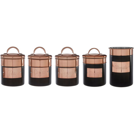 Premier Housewares Charcoal/Copper Sugar Canister Stainless Steel