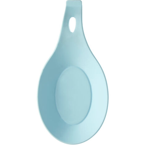 Interiors By Premier Non-Stick Light Blue Silicone Spoon Rest,Silicone Spoon Stand,Heat-Resistant Spoon Holder with Hanging Loop (1/3)