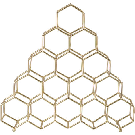 Premier Housewares Spice Rack / Racks With Gold Finish Free Standing Spices Rack Organizer Five Tier Metal Wire Hexagonal Design 7 x 22 x 25 (1/3)