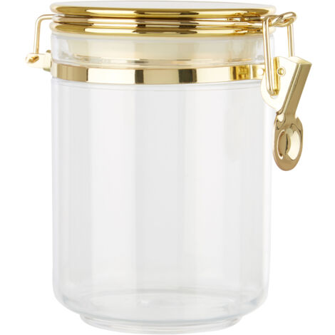 Premier Housewares Medium Canister With Gold Finish Lid Kitchen