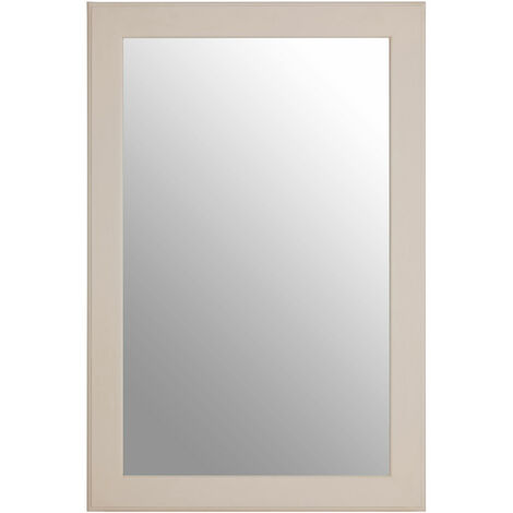 Premier Housewares Wall Mirror Bathroom / Bedroom / Hallway Wall Mounted Mirrors Subtle Grain Wall Mirror With White Finish / Glass Mirrors For Living Room 2 x 90 x 60