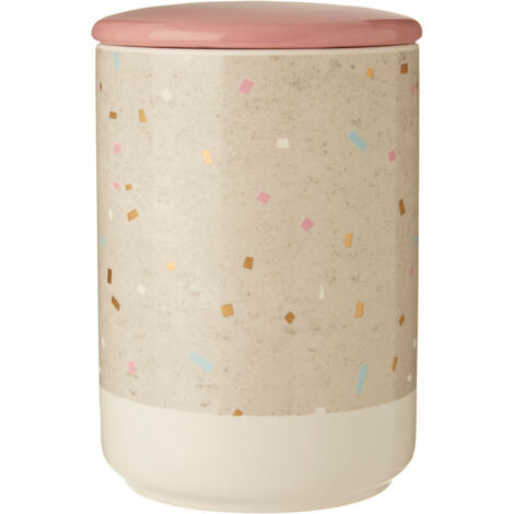 Interiors By Premier Large Fine Earthenware Grey White Storage Canister,Speckle Kitchen Storage Container With Airtight Lid (1/5)