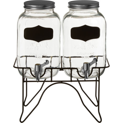 Interiors by Premier Stylish Glass Dispenser Jars, Spacious Glass Bottle With Metal Lids, Versatile Glass Jars With Metal Lids