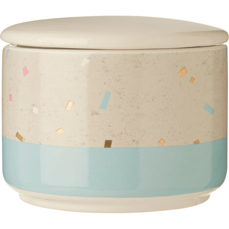 Interiors By Premier Small Earthenware Grey Blue Storage Canister,Container With Airtight Lid,Perfect for Pantry Organization (1/5)