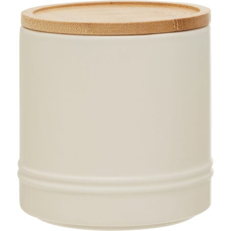 Premier Housewares Cream Canister Storage Containers For Kitchen Plain ...