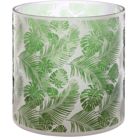Premier Housewares Green Finish Large Candle Holder Tealight Holder With Leaf Pattern Holders For Bedroom Living Room And Hallways 29 x 29 x 29