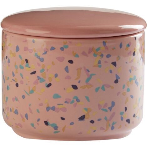 Interiors By Premier Small Pink Terrazzo Storage Canister,Kitchen Canister With Airtight Lid,Canister With Pastel Pink Hue (1/5)
