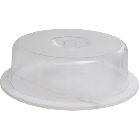 Interiors by Premier Versatile White Marble Cheese Board With Domed Lid, Elegant Design Cheese Board, Durable Storage Board (1/4)
