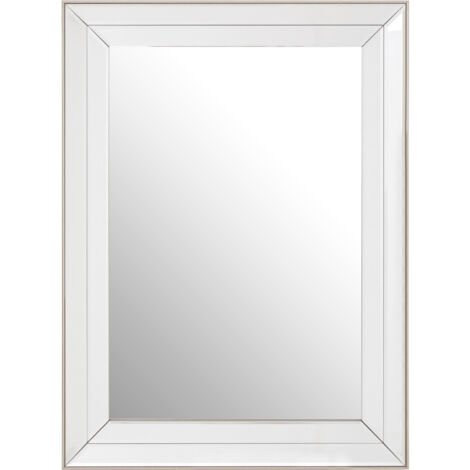 Premier Housewares Premier Housewares Silver Wall Mirror For Garden And Bedroom Reflective Square Bathroom Mirrors Wall Mounted Contemporary Mosaic Design Hallway Walls Mirrors w60 x d3 x h80cm (1/5)